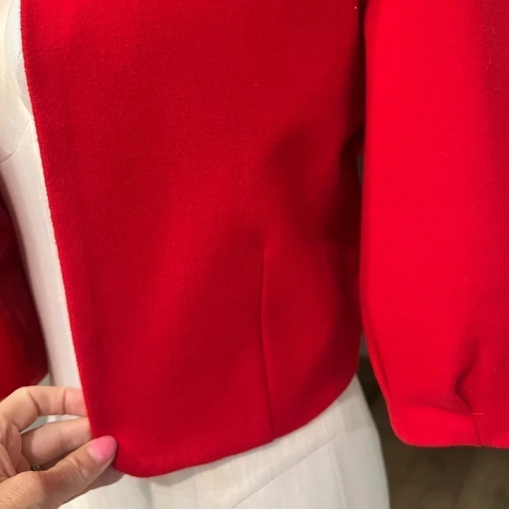 FARFALLA FASHION cropped open style blazer with pined and puffed half sleeves